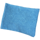 Blaues Haustierbett mit einem Blattmuster, das einen strukturierten Stoff und weiße Nähte entlang der Kanten aufweist.