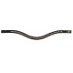 Schwarzes Haustierhalsband, verziert mit einer Reihe von funkelnden Strasssteinen, mit einem geschwungenen Design und einem kleinen Logoanhänger.