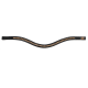 Schwarzes Haustierhalsband, verziert mit einer Reihe von funkelnden Strasssteinen, mit einem geschwungenen Design und einem kleinen Logoanhänger.