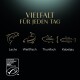 Das Bild zeigt vier Fischsymbole mit den Bezeichnungen 'Lachs', 'Weißfisch', 'Thunfisch' und 'Kabeljau', mit dem Text 'VIELFALT FÜR JEDEN TAG' darüber.