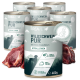 Dosen mit REAVET Wildschwein Pur hypoallergenem Hundefutter mit Wildschweinfleisch, Einzelprotein, getreide- und zuckerfrei, 400 g.
