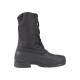 Schwarzer isolierter Winterstiefel mit Schnürung vorne und Gummisohle, entworfen für kalte Wetterbedingungen.