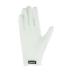 Weißer Reithandschuh mit einer strukturierten Handfläche und Roeckl-Logo am Handgelenk.