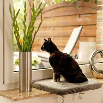 Katzenliege für Fensterbank dunkelgrau