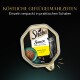 Sheba Sauce Collection Katzenfutterverpackung mit "Sauce Lover mit Huhn" in einer 85g Portion, mit einem Bild einer schwarzen Katze und einer grünen Schüssel.