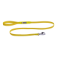 Gelbe Hundeleine mit gepolstertem Griff und einem Metallclip, mit einem "RUFFWEAR"-Logo auf dem Griff.