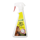 Insektenschutzspray-Flasche mit der Aufschrift "Stiefel RP1 Insekten-Stop" mit einem Pferdebild, in einem gelb-weißen Design.
