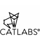 Logo von CATLABS mit einem stilisierten geometrischen Katzendesign über dem Markennamen in fetten Buchstaben.
