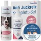 Pawlie's Anti Juckreiz Komplettset mit einem Shampoo für empfindliche Haut, einem Anti-Juckreiz-Spray und einem Erste-Hilfe-Balsam für Hunde, mit dem Text 'Jetzt neu!'
