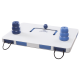Interactief hondenpuzzelspel met een witte basis en blauwe elementen, ontworpen voor mentale stimulatie en spel.