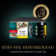 Sheba Fresh & Fine in Sauce 50× Megapack-Box mit grauer Katze, dem Slogan 'JEDES MAL HERVORRAGEND' und einem Badge mit '50 Portionen'.