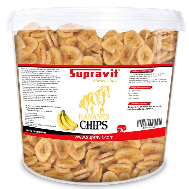 Supravit Bananenchips 2kg Eimer Pferdeleckerli