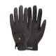 Schwarze Haustierpflegehandschuhe mit strukturiertem Griff und verstellbarem Handgelenkverschluss, mit dem Markennamen "Rocckit" am Bund.