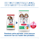 Aliments pour chiots Hill's anciens et nouveaux sacs avec chiots beagle ; texte français « Un tout nouveau look » et « ActivBiome+ ».