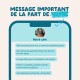 Maquette de téléphone avec photo de chat étiquetée « Votre chat », bulles de conversation en français avec conseils d'alimentation ; en‑tête « MESSAGE IMPORTANT DE LA PART DE... »