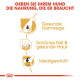 Bild, das die Vorteile von Hundefutter bewirbt, mit einem Hundesymbol und Text auf Deutsch: "Gesunde Harnwege", "Schönes Fell & gesunde Haut", "Idealgewicht."
