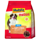 Sac de nourriture pour chiens MultiFit Mellos pour adultes montrant un chien heureux, inscription «ADULT» et «MIT GEFLÜGEL UND KAROTTEN / WITH POULTRY AND CARROTS», 1,5 kg