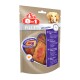 Friandises pour chiens 8in1 Fillets pro active dans un sac refermable avec des filets de poulet enrichis en glucosamine et chondroïtine pour la mobilité.