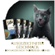 Eine graue Katze leckt sich die Lippen vor Sheba Thunfisch- und Gemüsebeuteln. Text: "Ausgezeichneter Geschmack, dem Katzen nicht widerstehen können."