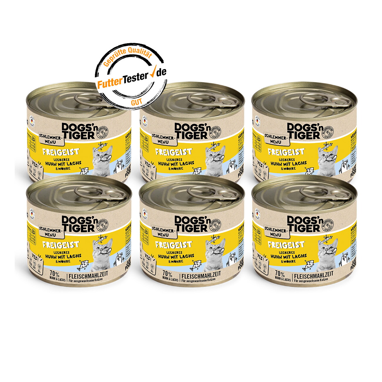 Dogs'n Tiger Freigeist Huhn & Lachs 6x200 g