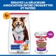 Sac de croquettes Hill's Science Plan Mature Adult 7+ et boîte de pâté en terrine au bœuf ; titre en français 'ESSAYEZ LA DÉLICIEUSE...'