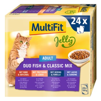 MultiFit Adult Jelly Duo Fish & Classic Mix Multipack 24×100 g