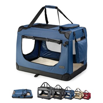 Hundetransportbox - faltbar - blau L