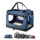 Hundetransportbox - faltbar - blau L