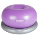 Lila FitPAWS-Hundebalanceball auf einer grauen Basis, entworfen für Fitness und Stabilitätstraining für Haustiere.
