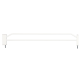 Weißes Haustier-Gitter mit horizontalem Balkendesign, mit Metallmontagehaltern an jedem Ende.