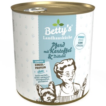Betty’s Landhausküche Pferd & Kartoffel & Distelöl 6 x 800g für Hund