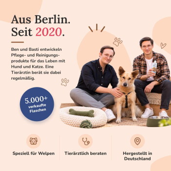 Pawlie‑Vergleich: Hundeshampoo für Welpen vs. andere Hersteller — deutscher Text: Milde Inhaltsstoffe, pH ca. 7, parfümfrei