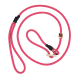 Pink geflochtene Hundeleine mit Schlaufenhandgriff und Metallkarabiner, zum Gassigehen mit Haustieren.