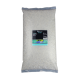 Ein 10 kg Sack Aquarienkies mit der Bezeichnung 'Silbermann Nautical Gem' mit einer Korngröße von 2-4 mm, mit bunten Fischgrafiken und Anwendungshinweisen.