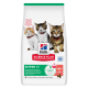 Hill's Science Plan Kitten-Futtersack mit drei Kätzchen; Beschriftungen: 'Kitten <1', 'Science Plan', '5 Essential Benefits', 'with salmon'.