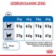Voedingsrichtlijnen voor katten, met ideale en overgewicht porties voor katten van 3 kg tot 6 kg, met een opmerking over water- en energie-inhoud.