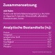 Etykieta składu karmy dla zwierząt z kurczakiem, zawierająca składniki i analityczne komponenty, takie jak białko (6,7%), tłuszcz (3,2%) i wilgotność (83,7%).