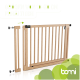 Holztiergitter mit verstellbarer Breite, erhältlich in Größen von 10-50 cm, mit einem grünen Etikett mit dem Markennamen "bomi."