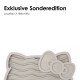Graue Silikon-Tiermatte mit einem Hello Kitty-Design und gewellten Linien, beschriftet mit "LucyBalu X Hello Kitty" und "Exklusive Sonderedition."