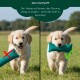 Türkisfarbenes rechteckiges Stoff-Hundespielzeug mit kleinem schwarzem Etikett „Ronneys“ auf weißem Hintergrund.