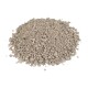 A mound of light gray pet litter granules with varying sizes, set against a white background.