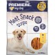 Premiere I Love My Dog Fleischsnack-Streifen Wertpackung, bestehend aus 4 Packungen à 250g, mit 95% Fleischgehalt, gekennzeichnet für Hühnergeschmack.