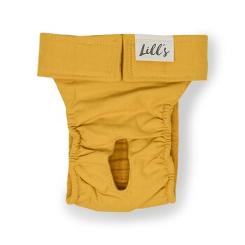 Läufigkeitshöschen "Lou" Stone Grey orange/ gelb M
