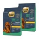 Select Gold Mini Adult Hundefutterverpackung, 5-10 kg, mit einem braunen Hund und Text, der "Vollständig" und "Huhn" hervorhebt.