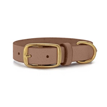 Leder Halsband Beige XXL