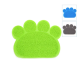 Grüne, pfotenförmige Haustiermatte mit strukturierter Oberfläche, mit kleineren Bildern von blauen und grauen Versionen in der oberen rechten Ecke.