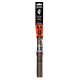 Eine neonfarbene Hundeleine mit einem orangefarbenen Clip und schwarzen, orangefarbenen und weißen Streifen, beschriftet mit 'DOOG The Clip-It Leash 140cm/63'.