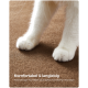 Nahaufnahme der weißen Pfoten einer Katze auf braunem Untergrund, mit dem Text: "Komfortabel & langlebig" und "Hochwertiger Filz für dauerhaften Komfort."