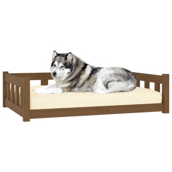 Hundebett Massivholz Kiefer braun 75,5 cm, 28 cm, 1,055 m