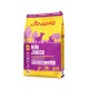 10 kg Josera Mini Junior Hundefutterbeutel in lila und gelb, der ein glutenfreies Rezept mit Enten- und Lachsbestandteilen hervorhebt.